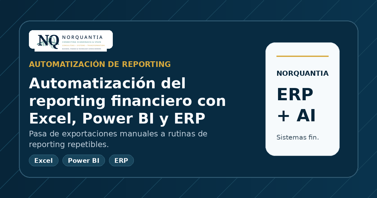 Automatización del reporting financiero con Excel, Power BI y ERP